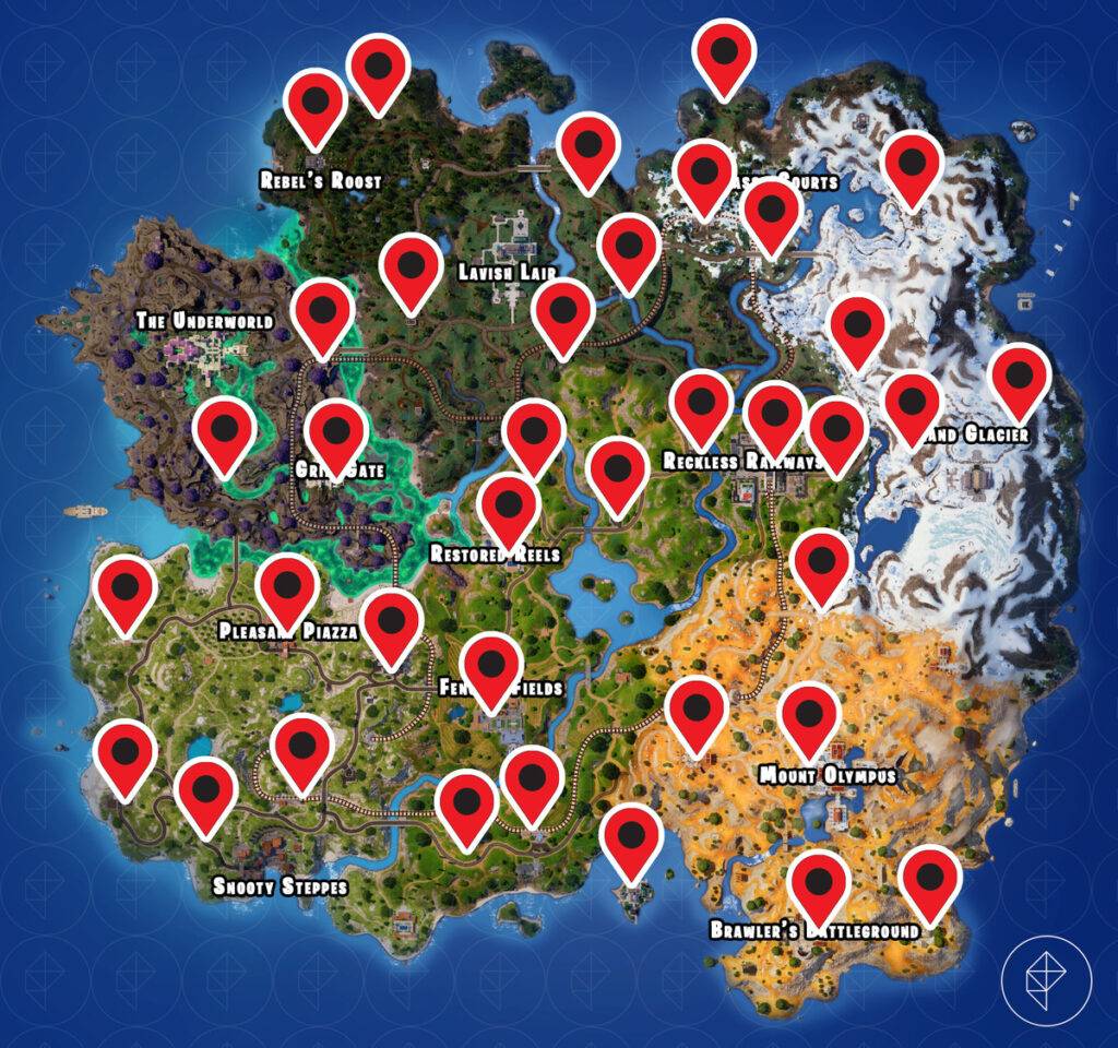 Fortnite CS Shadow Briefing locations map