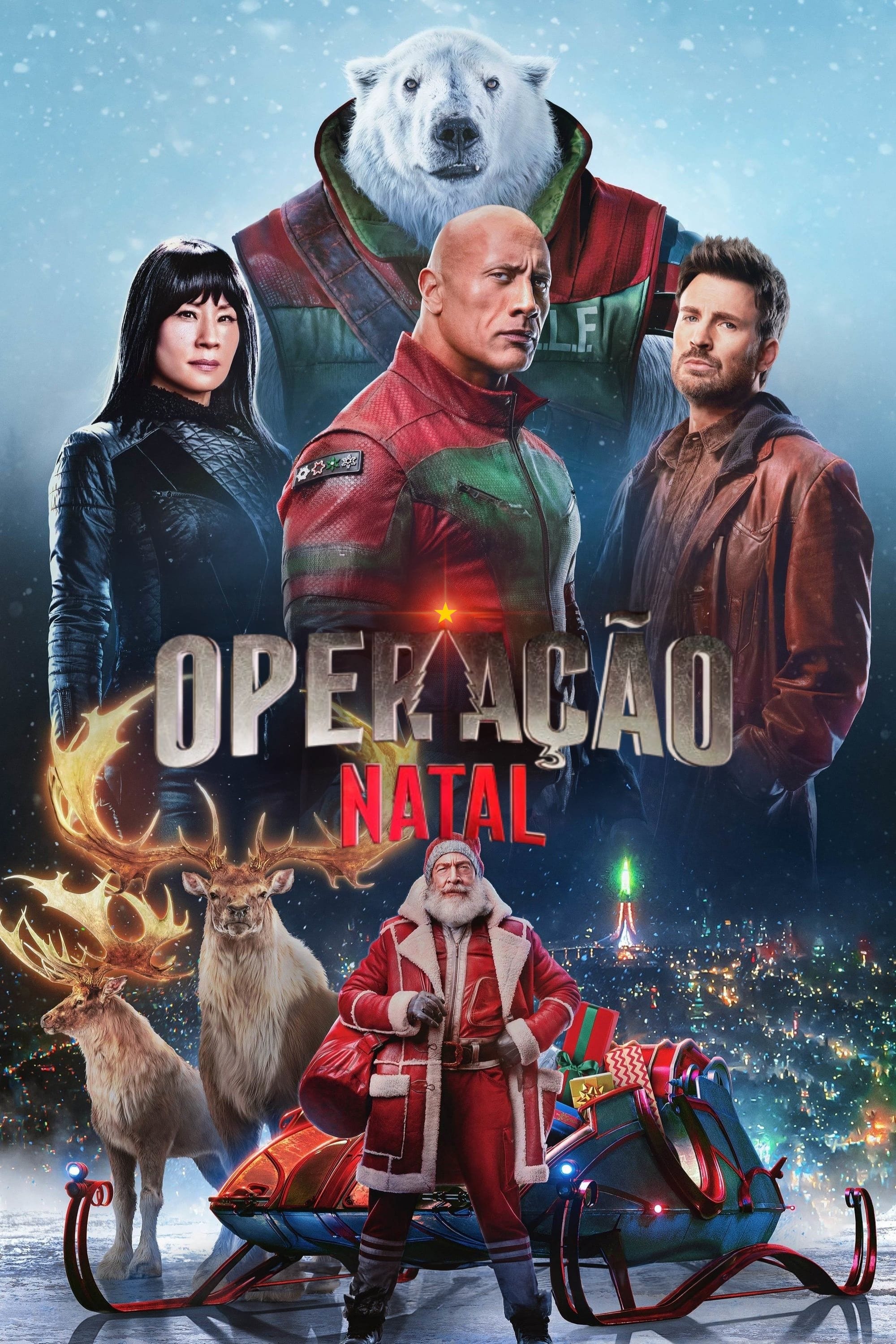 Poster Operação Natal The Rock Chris Evans