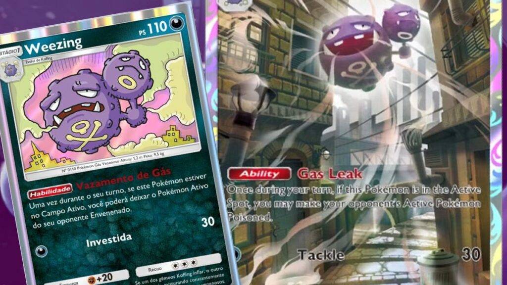 Weezing Carta Pokémon TCG Pocket TCGP Português Para derrotar Mewtwo EX