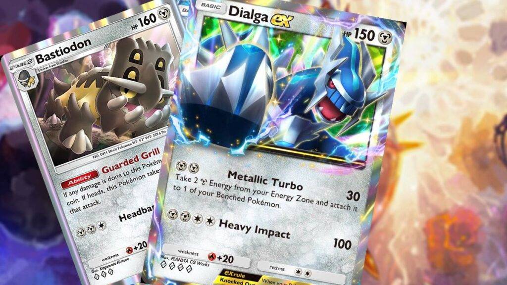 Pokémon TCG Pocket Embate do Tempo e Espaço Space Time Smackdown Dialga Bastiodon