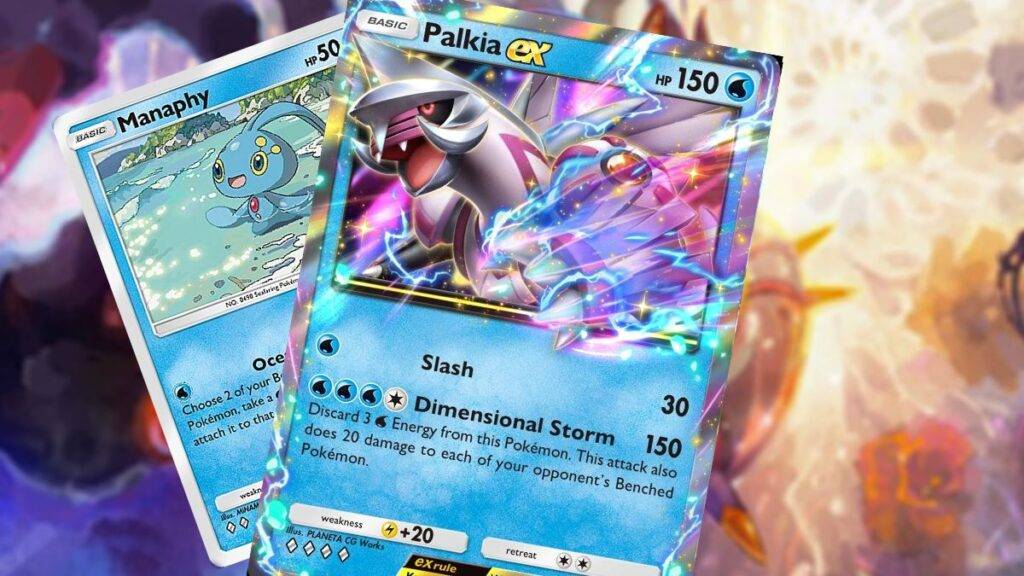 Pokémon TCG Pocket Embate do Tempo e Espaço Space Time Smackdown Palkia Manaphy